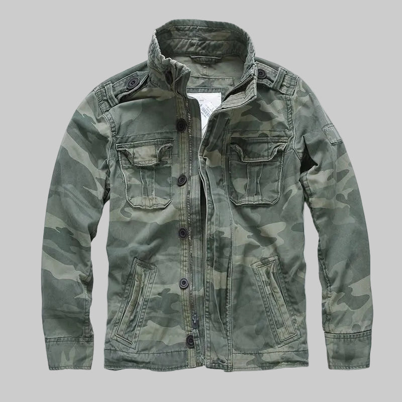 Versatile Buttons Camouflage Military Jacket for Men