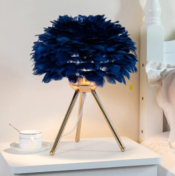 Dimmable Table Lamp with Luxury Feathers in Elegant Decorative Lighting - Image 6