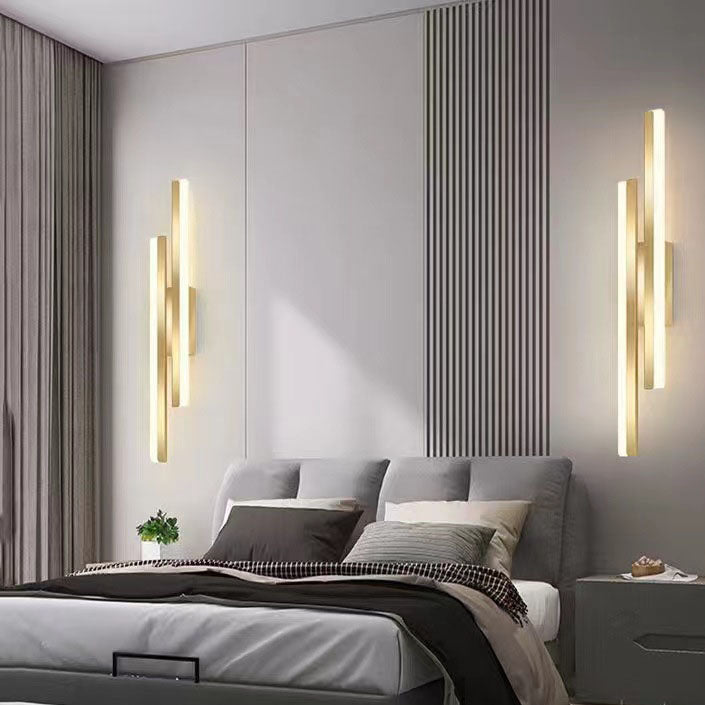 Modern Linear LED Wall Light – 2 Light Sconce – Veluno Dublin