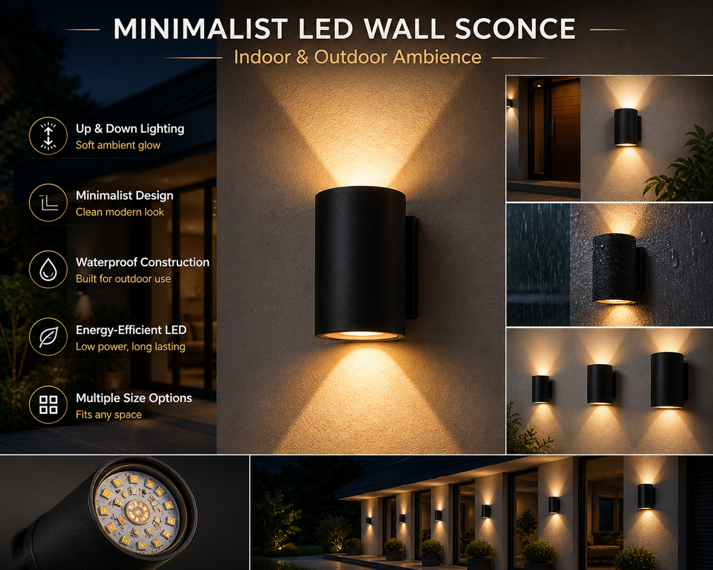 Modern Outdoor Wall Light LED Waterproof Minimalist Sconce - Image 4