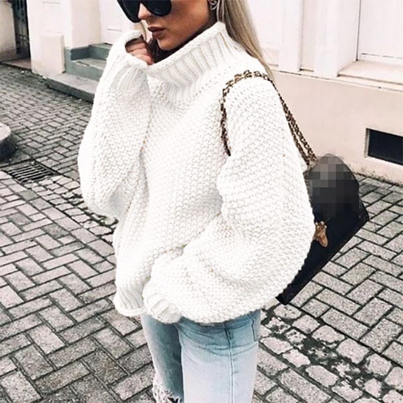 Women's Warm Chunky Knitted Sweater for Cold-Weather Layering