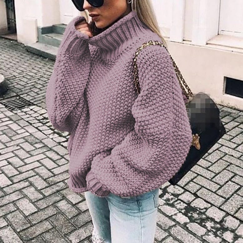 Women's Warm Chunky Knitted Sweater for Cold-Weather Layering