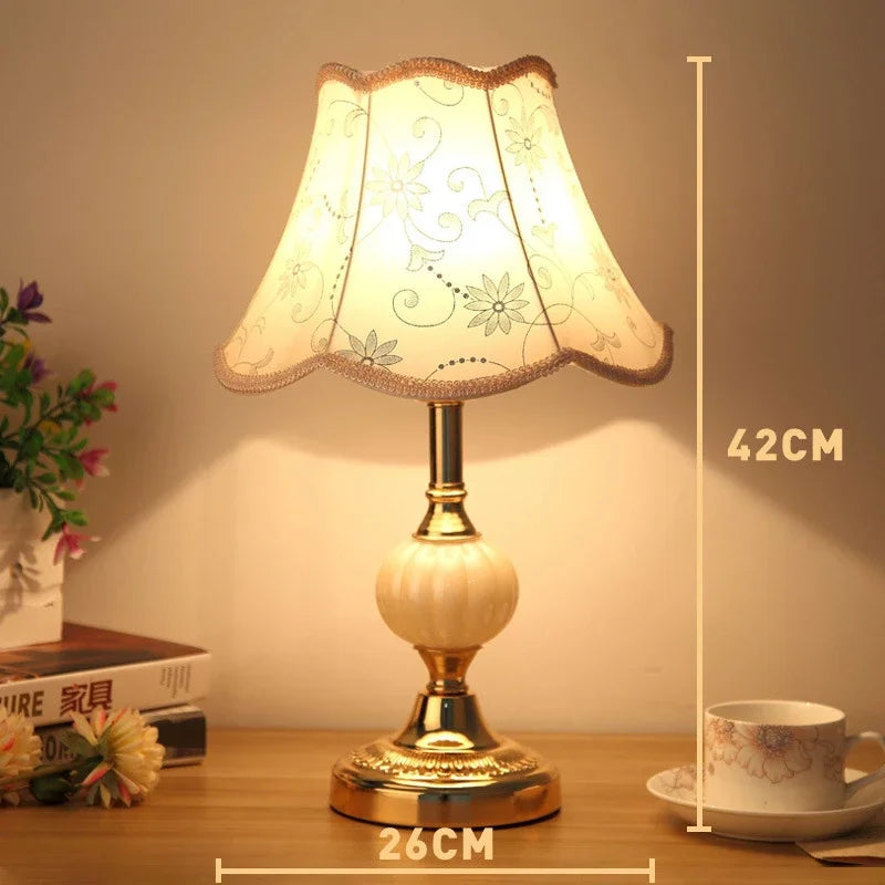 Vintage Style Table Lamp Floral Shade Decorative Light - Image 5