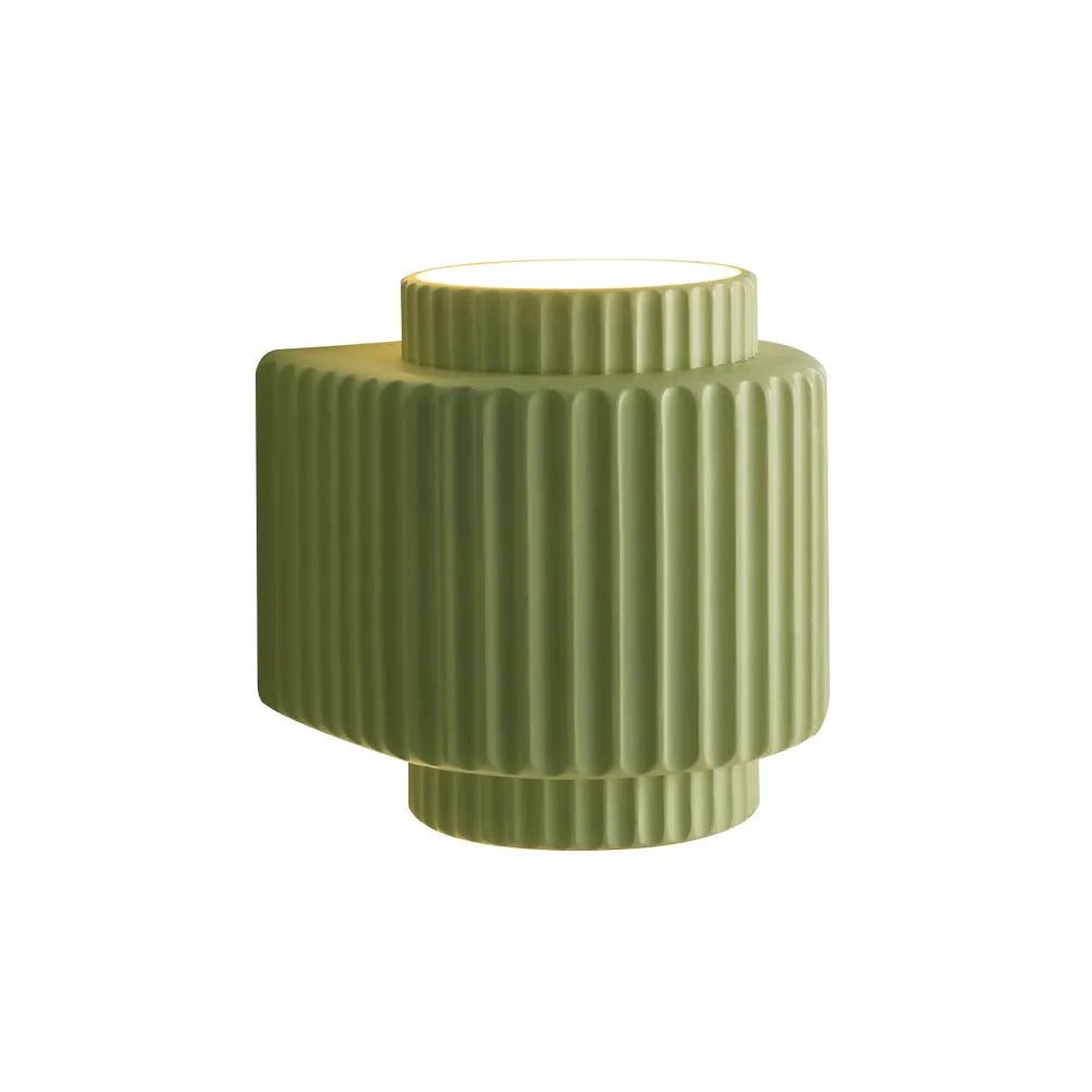 Modern Ribbed Cylinder Resin Wall Sconce Up Down Lighting - Image 6