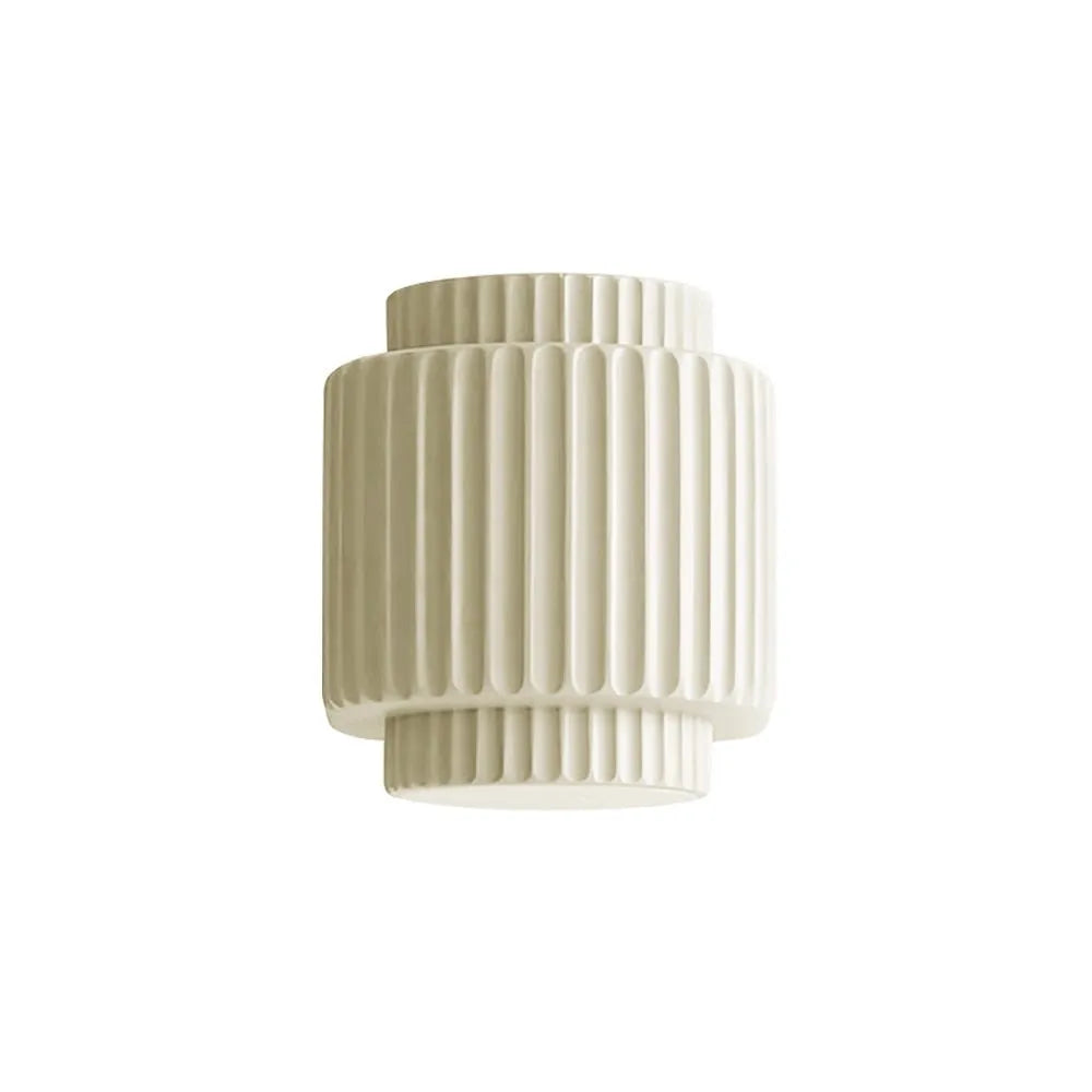 Modern Ribbed Cylinder Resin Wall Sconce Up Down Lighting - Image 7