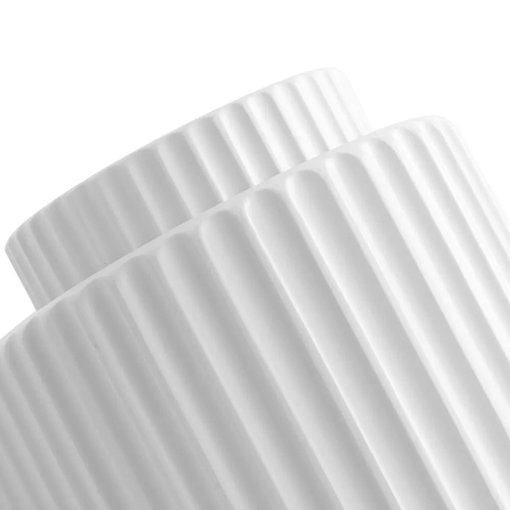 Modern Ribbed Cylinder Resin Wall Sconce Up Down Lighting - Image 8