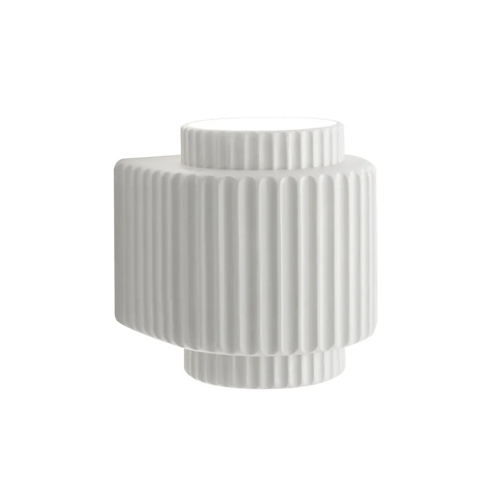 Modern Ribbed Cylinder Resin Wall Sconce Up Down Lighting - Image 5