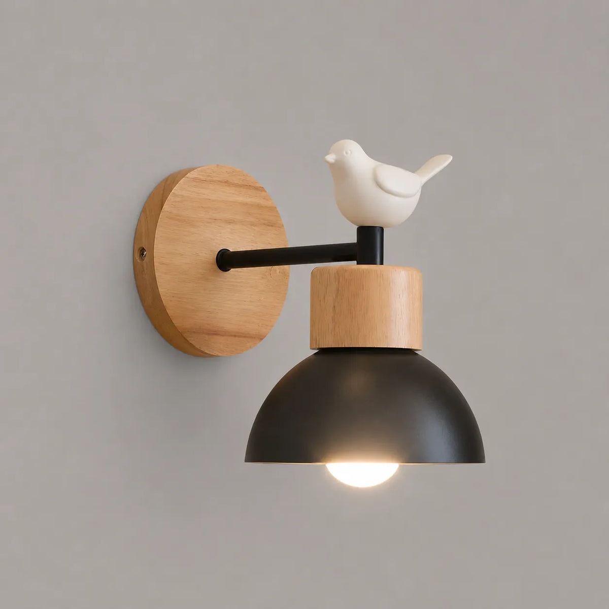 Nordic Natural Wood Iron Wall Sconce - Image 12