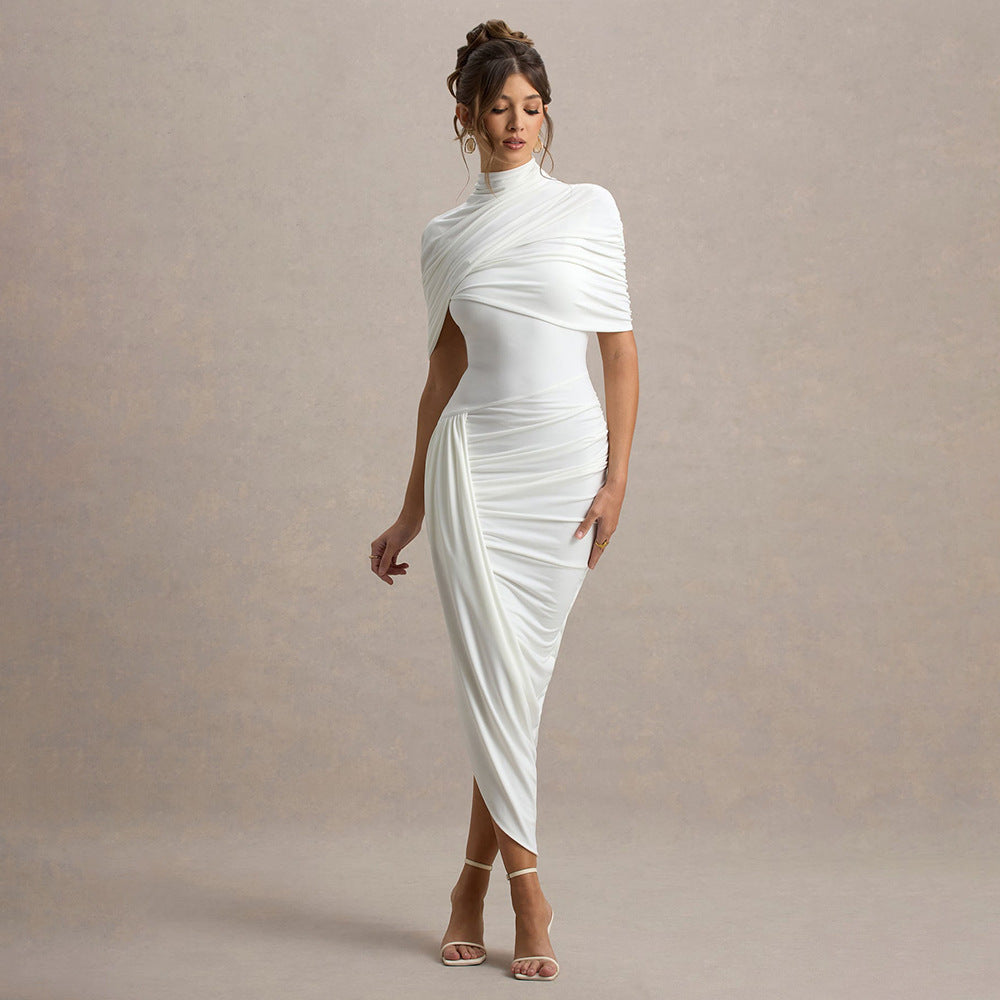 Women's Ruched Bodycon Dress Backless Strapless Sexy Club Maxi - Image 6