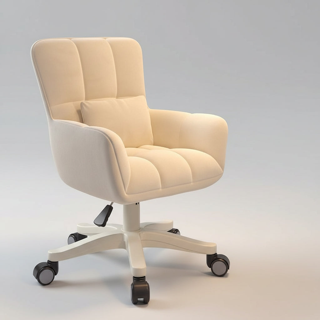 Dorm Chair Velvet Swivel Vanity Desk Chair Wheels Bedroom - Image 6