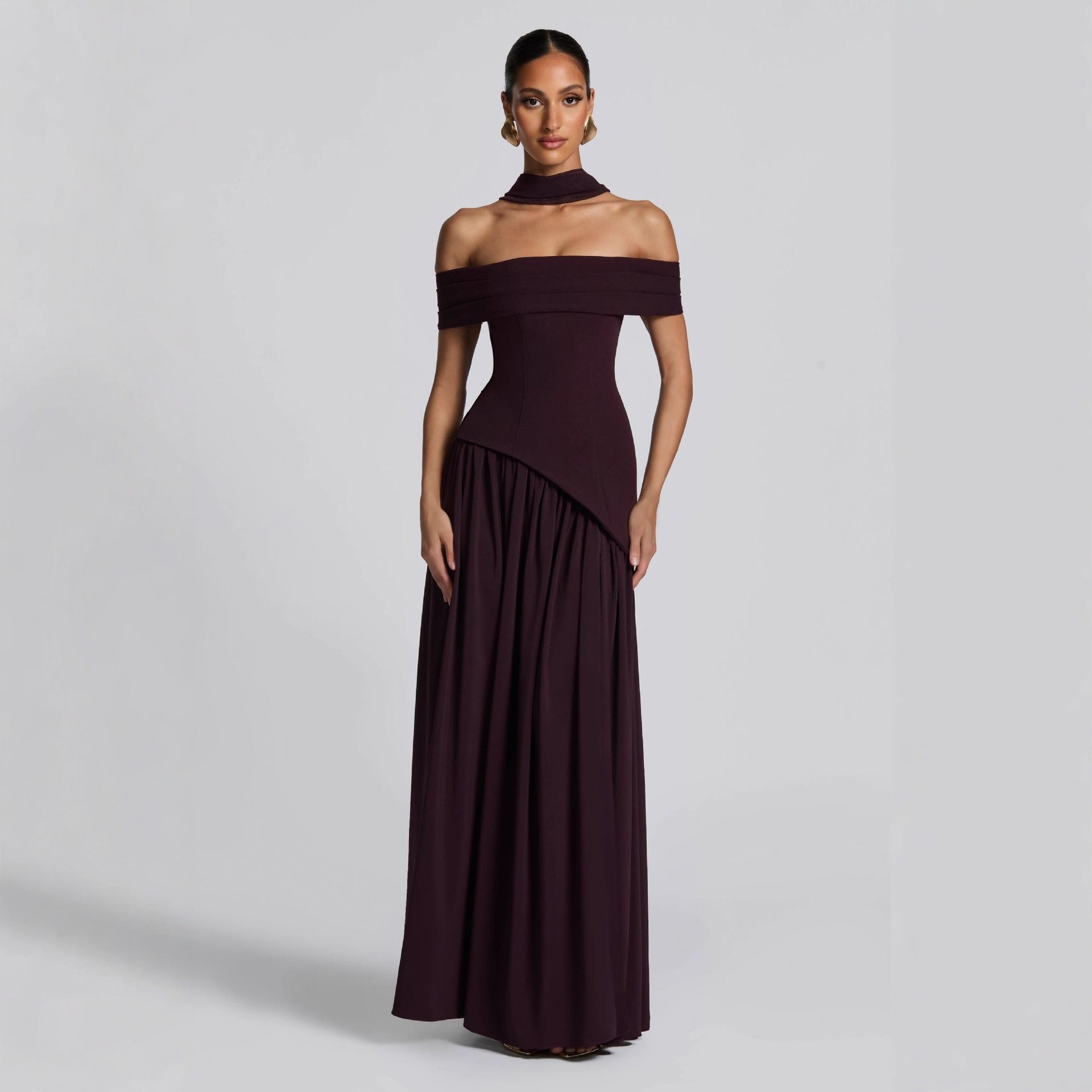Backless Maxi Dress High Slit Strapless Bodycon Evening Gown - Image 4