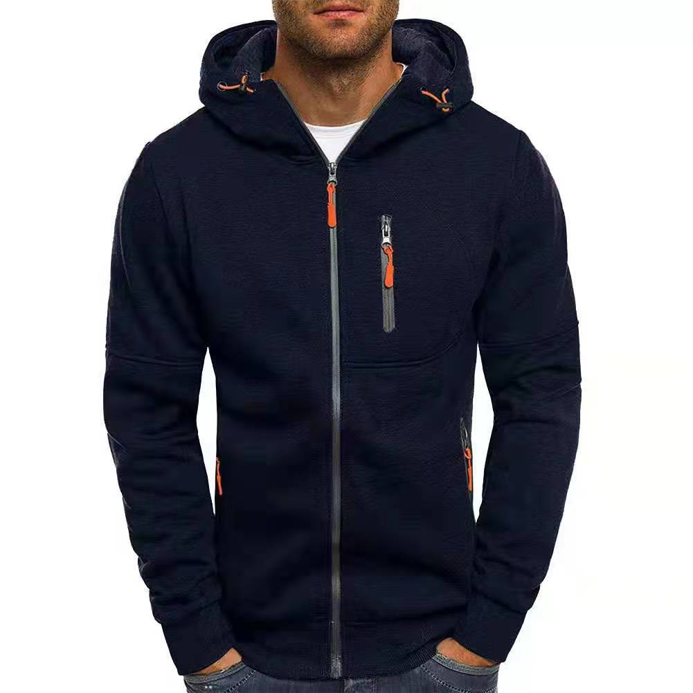 Practical Cozy Lining Zipper-Up Hoodie for Men