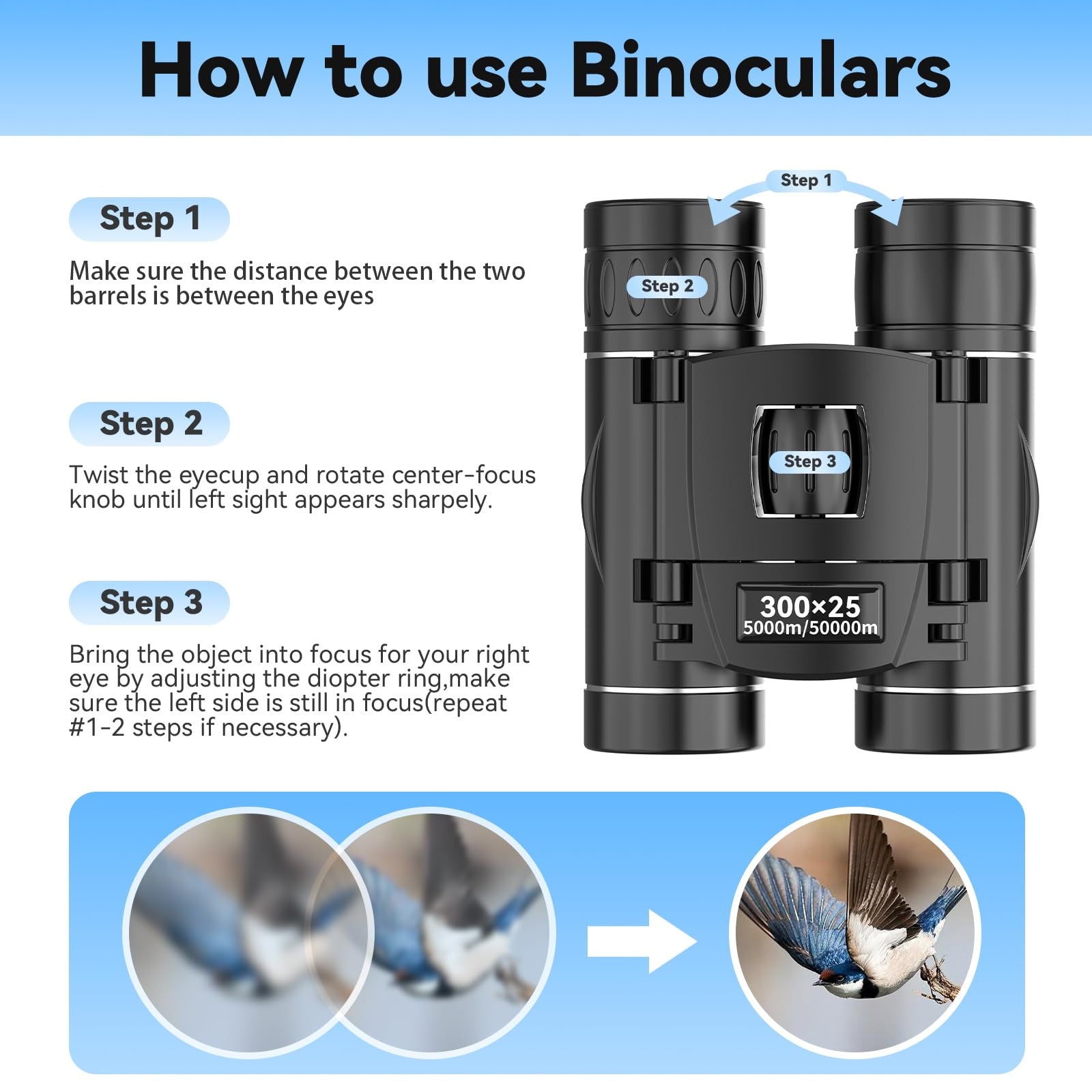 HD Compact Binoculars for Long Range Outdoor Viewing - Image 2