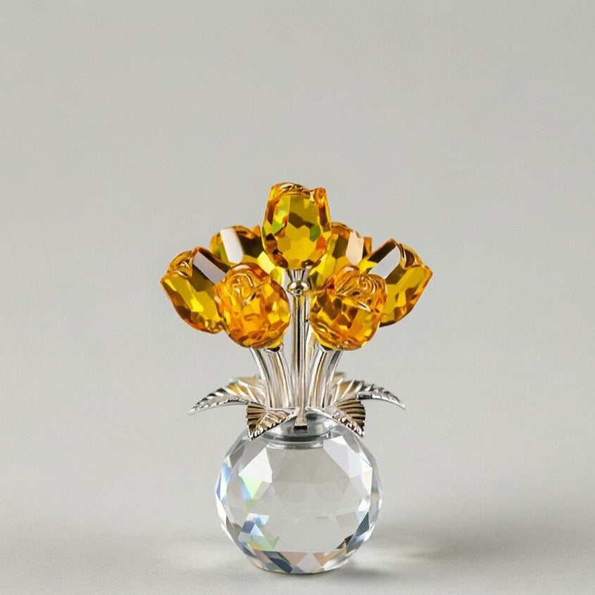 Crystal Rose Gift Eternal Glass Figurine Vase Anniversary Present Her