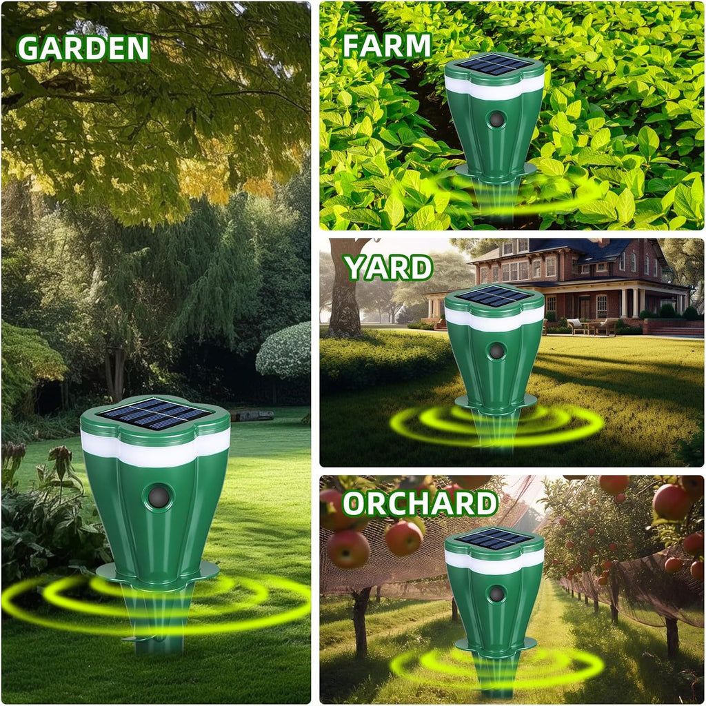 Solar Mole Repellent Stakes Waterproof Gopher Vole Repeller Lawn