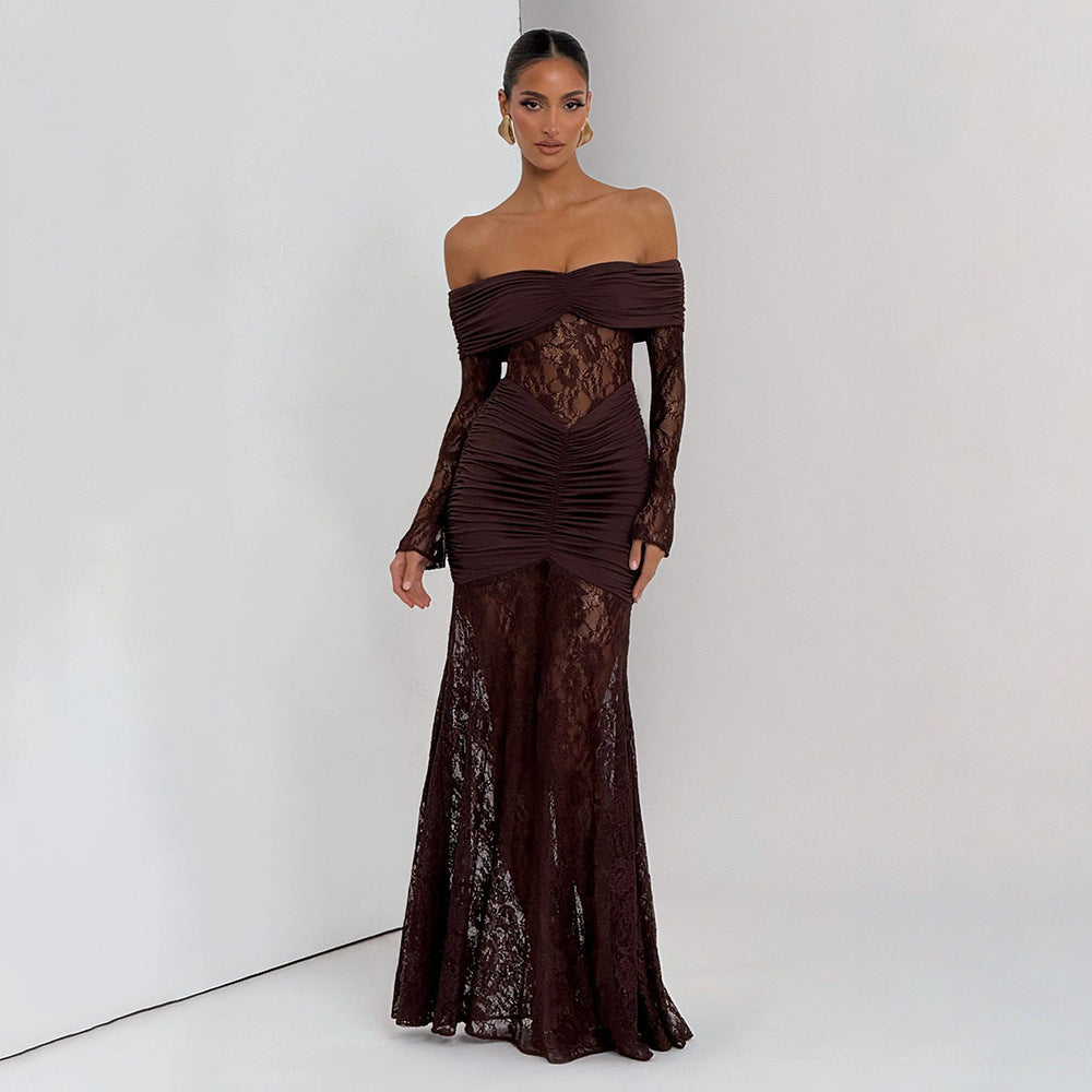 Halter Lace Maxi Dress Backless Bodycon Sleeveless Summer Eventwear - Image 6