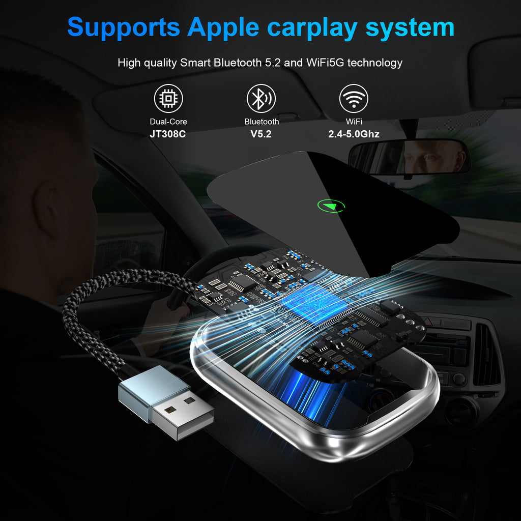 Wireless CarPlay Adapter Android Auto 2 in 1 Wired to Wireless Dongle - Image 2