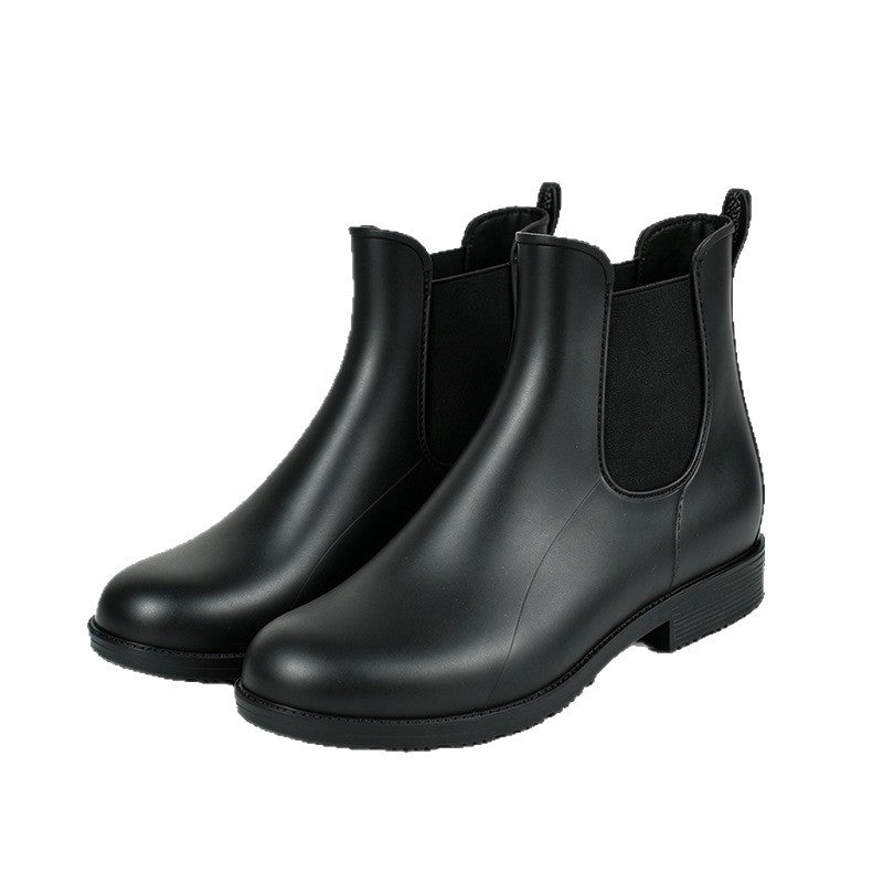 Women's Chelsea Rain Boots Waterproof Slip-On Ankle Booties Non-Slip - Image 2