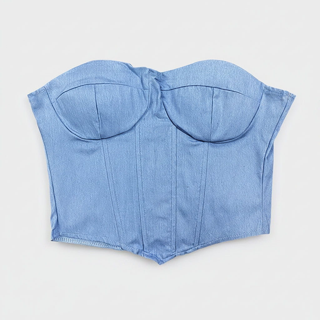 Strapless Corset Top Boned Bustier Crop Going Out Tube Top - Image 5