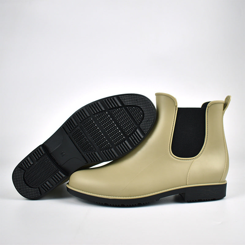 Women's Chelsea Rain Boots Waterproof Slip-On Ankle Booties Non-Slip - Image 4