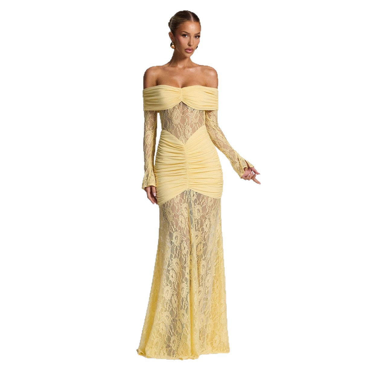 Halter Lace Maxi Dress Backless Bodycon Sleeveless Summer Eventwear - Image 5