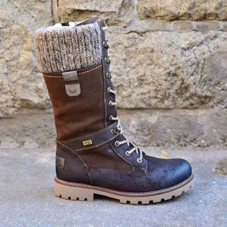 Women’s Fashion Lace Thermal Non-slip Winter Boots for Cold-Weather