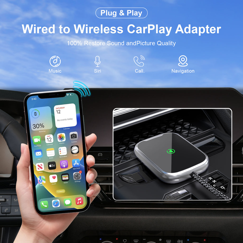 Wireless CarPlay Adapter Android Auto 2 in 1 Wired to Wireless Dongle - Image 3