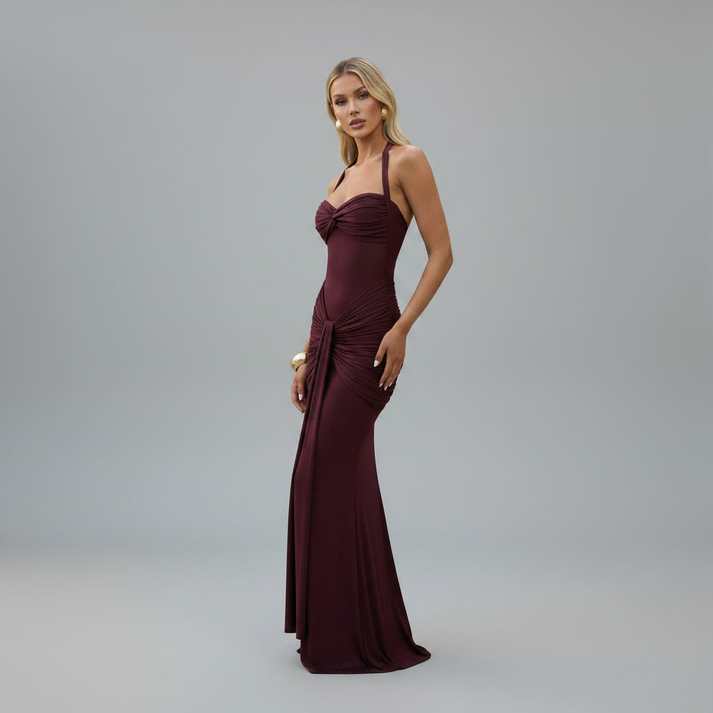Women's Mesh Maxi Dress Bodycon Fishtail Sleeveless Party Gown - Image 2