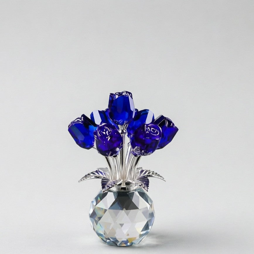 Crystal Rose Gift Eternal Glass Figurine Vase Anniversary Present Her