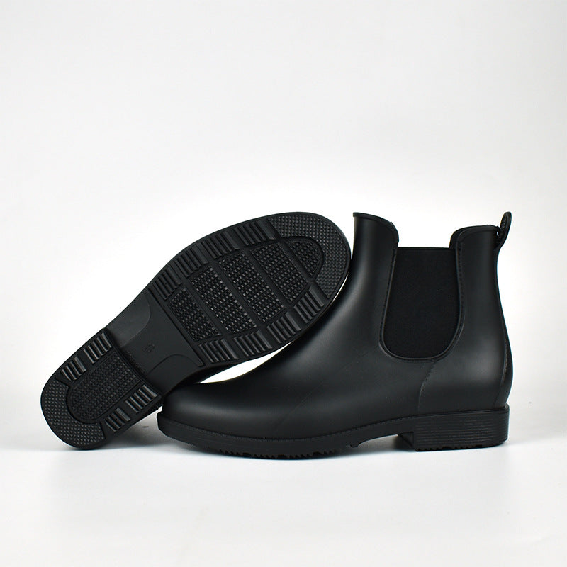 Women's Chelsea Rain Boots Waterproof Slip-On Ankle Booties Non-Slip - Image 3