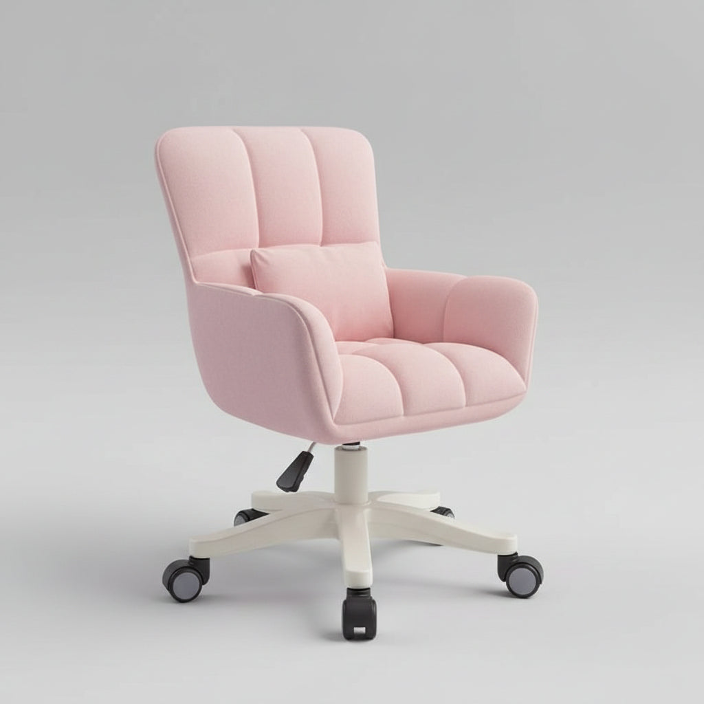 Dorm Chair Velvet Swivel Vanity Desk Chair Wheels Bedroom - Image 7