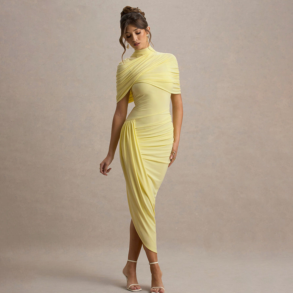 Women's Ruched Bodycon Dress Backless Strapless Sexy Club Maxi