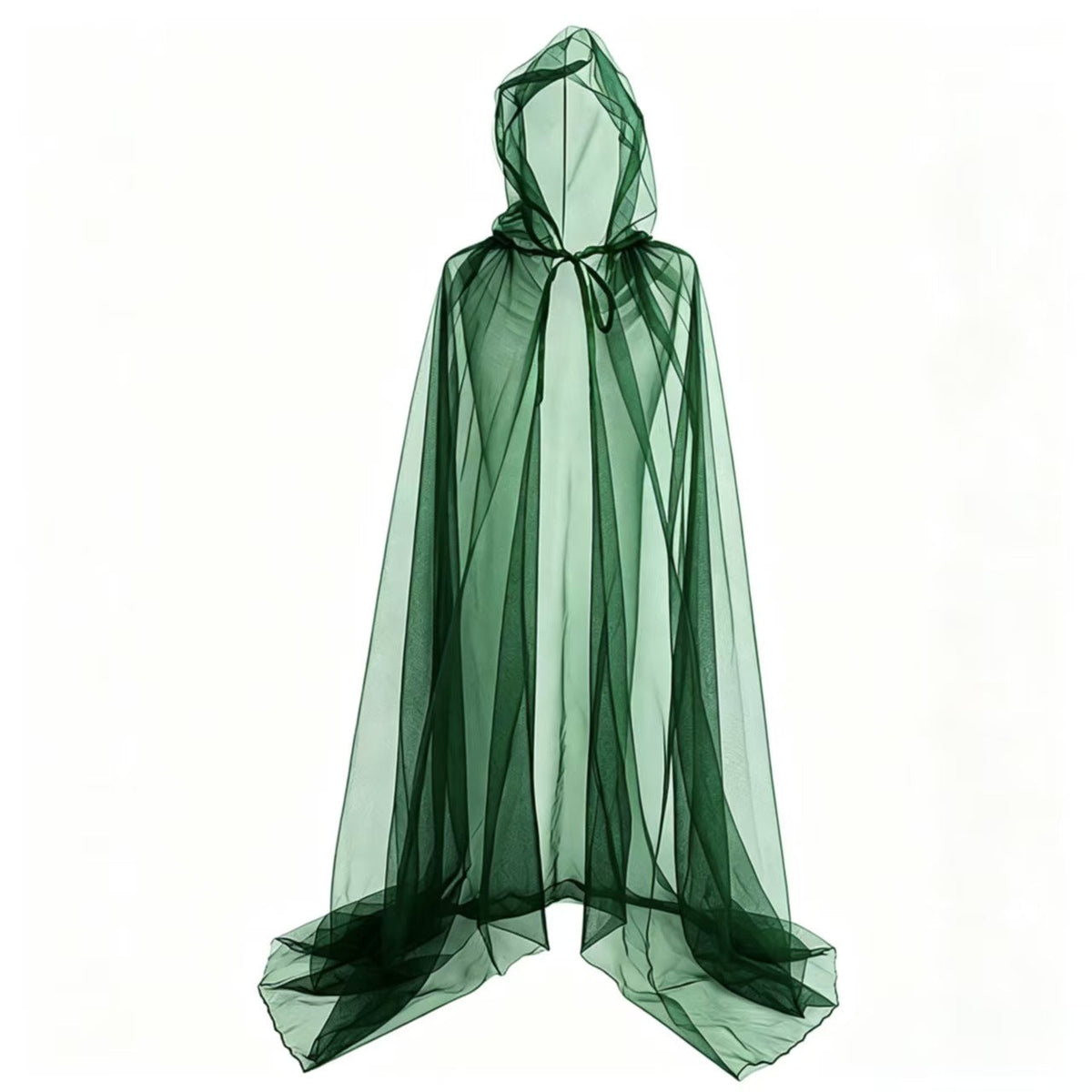 Gothic Sheer Mesh Hooded Cape Floor Length - Image 9