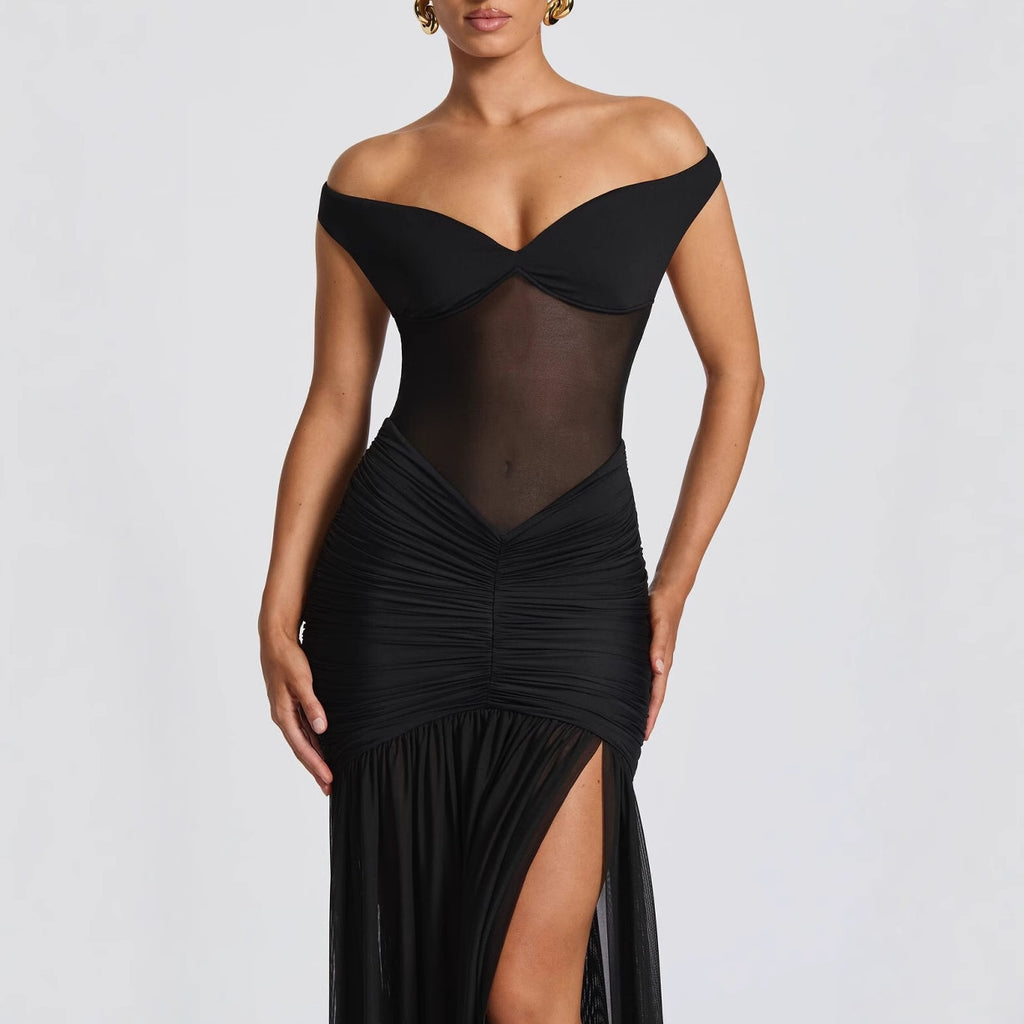 One Shoulder Maxi Dress Bodycon Mermaid Summer Evening Gown - Image 3
