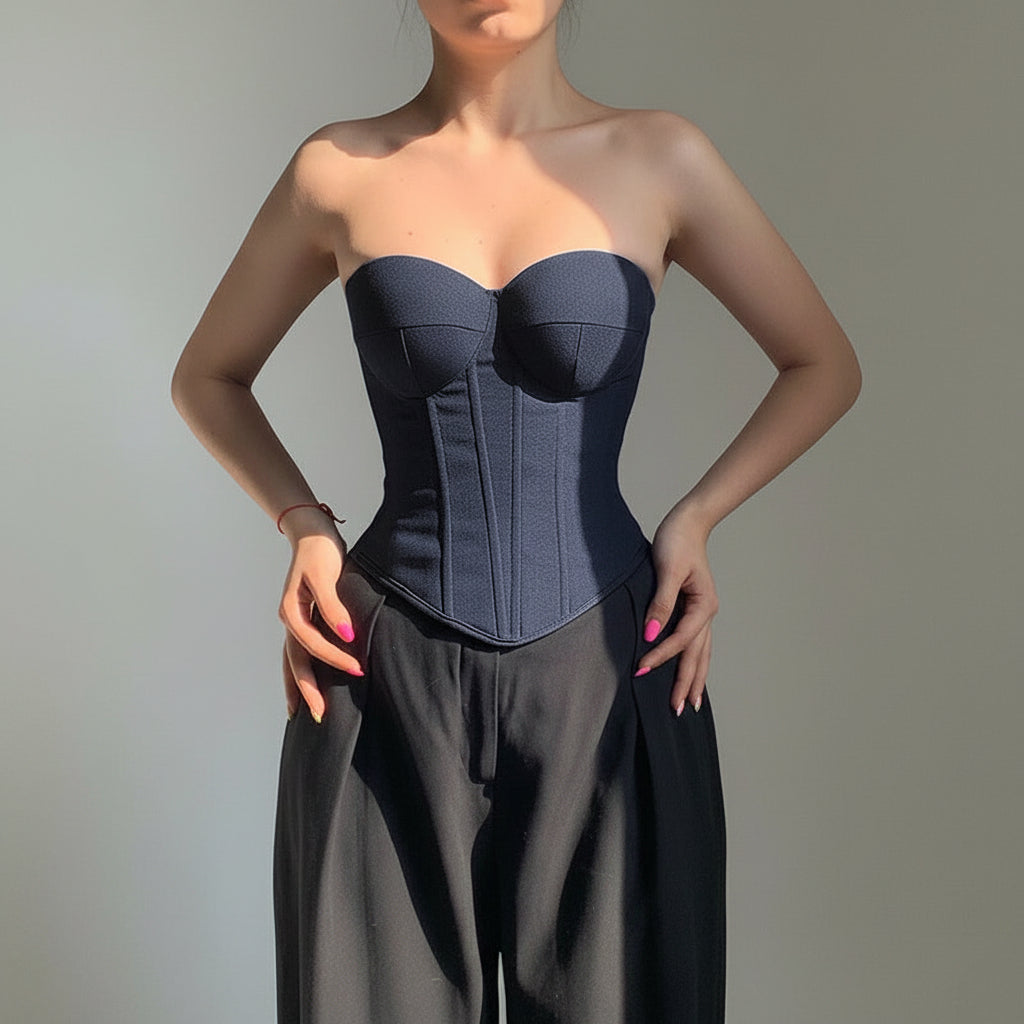 Strapless Corset Top Boned Bustier Crop Going Out Tube Top