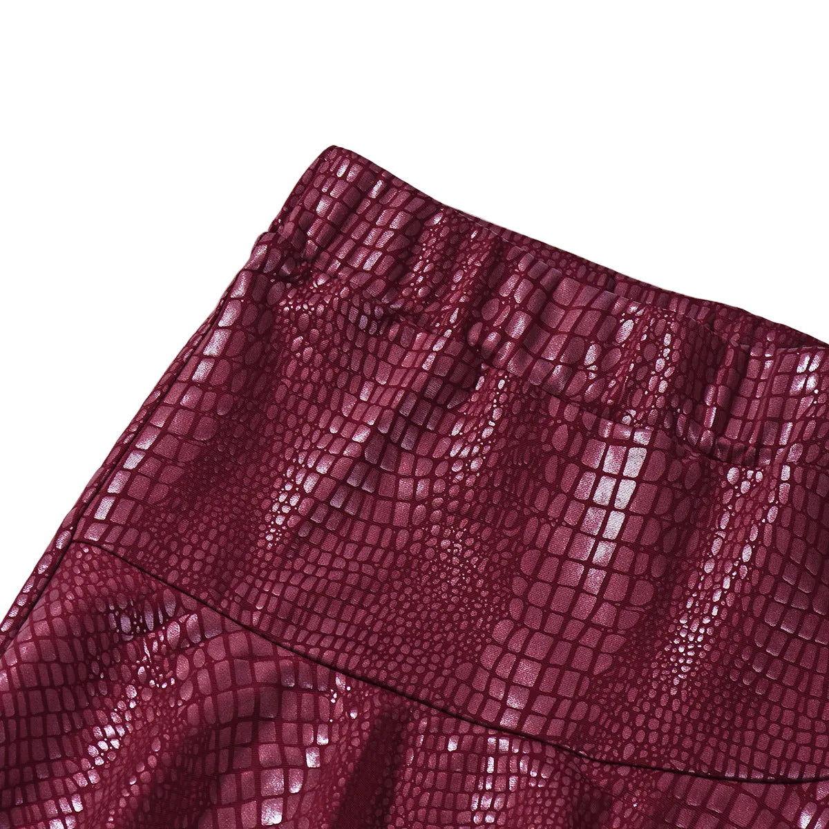 Faux Leather Coated Stretch Mini Skirt Pants