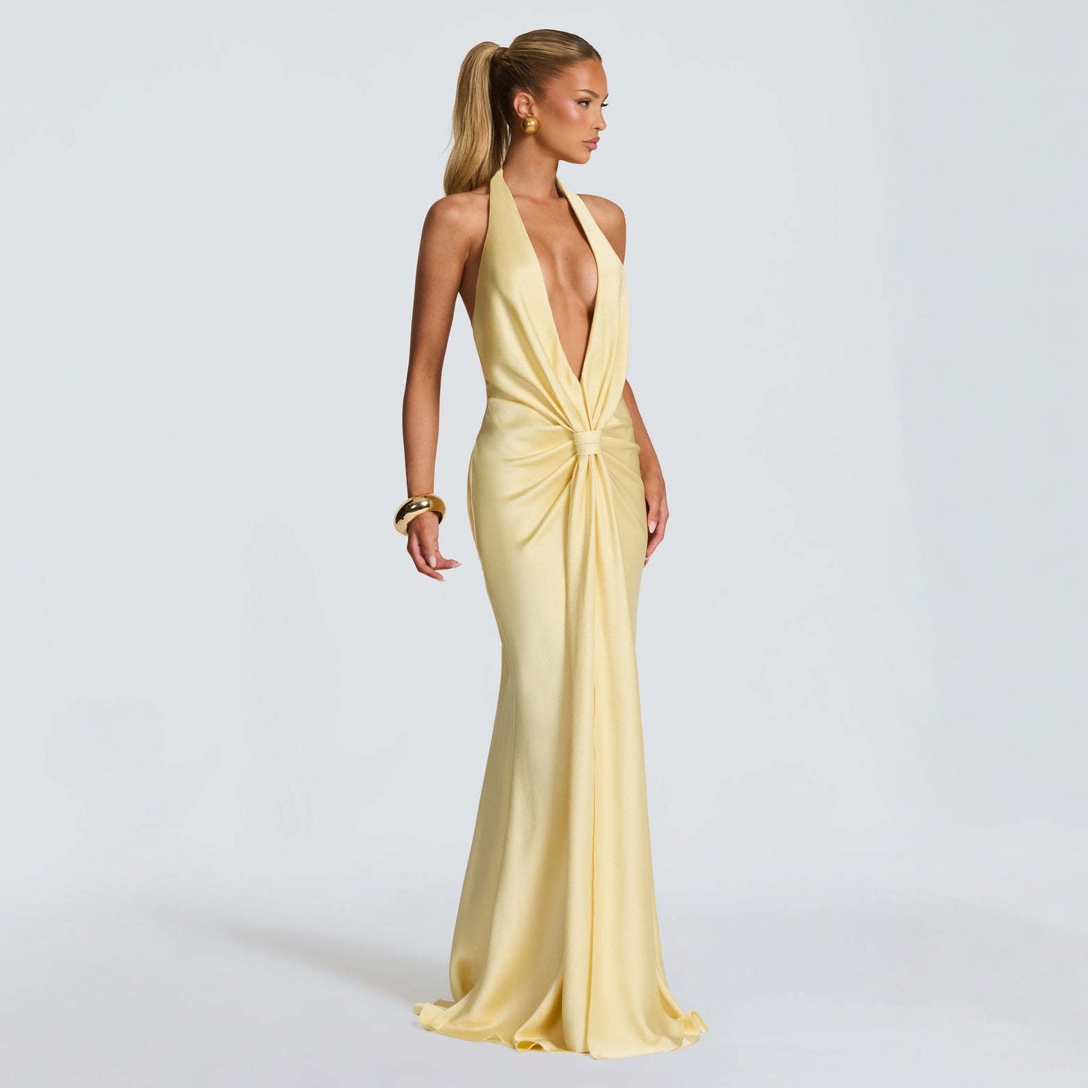 Halter Maxi Dress Backless Slit Sexy Summer Women Long Gown - Image 4