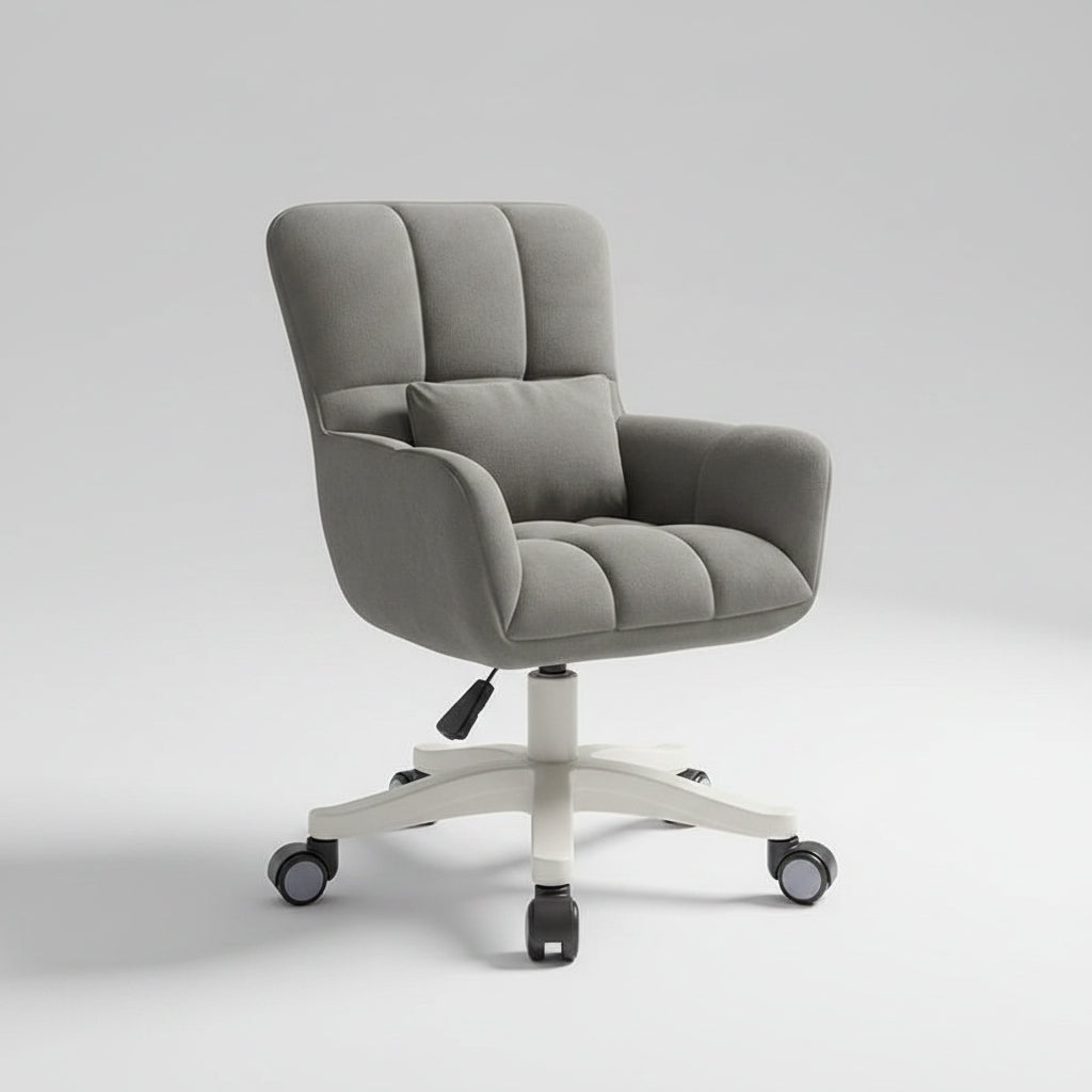 Dorm Chair Velvet Swivel Vanity Desk Chair Wheels Bedroom - Image 11