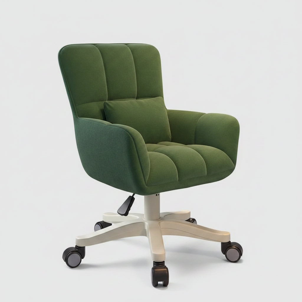 Dorm Chair Velvet Swivel Vanity Desk Chair Wheels Bedroom - Image 9