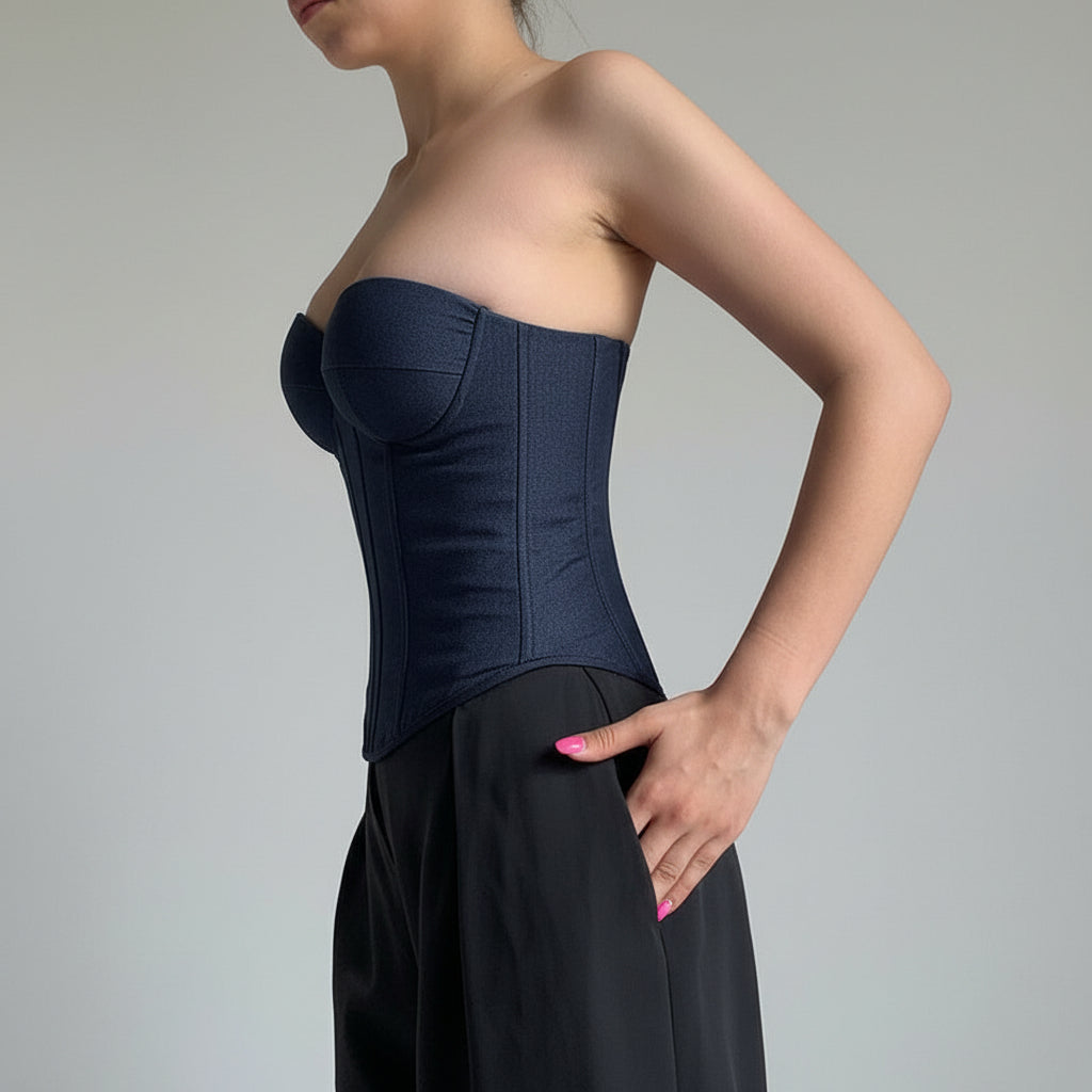 Strapless Corset Top Boned Bustier Crop Going Out Tube Top - Image 3
