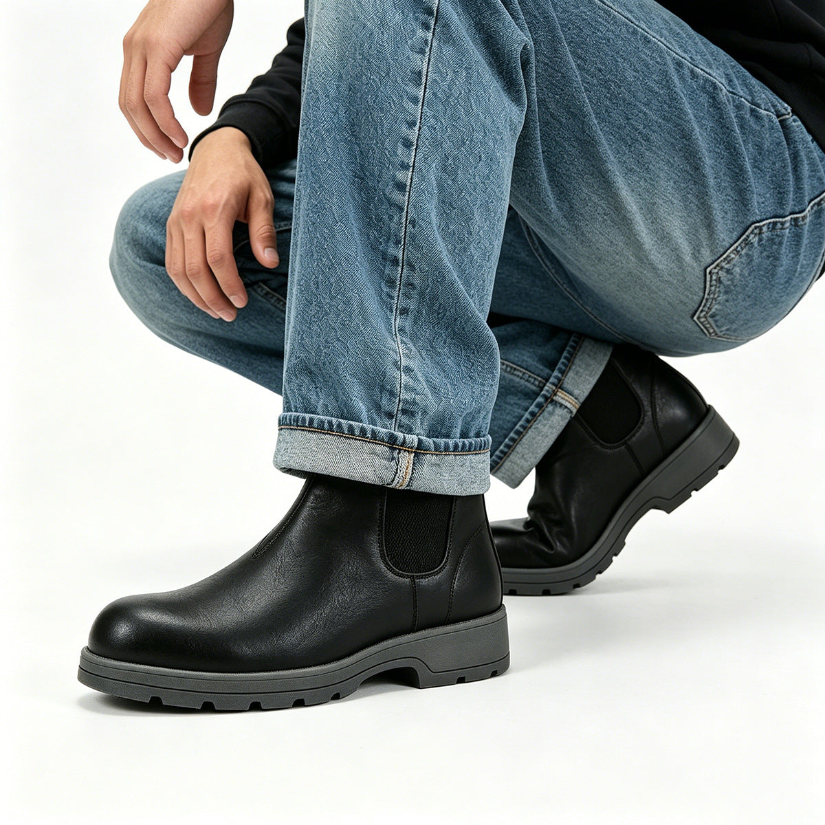 Men’s Chelsea Boots with Lightweight Thick Sole - Image 2