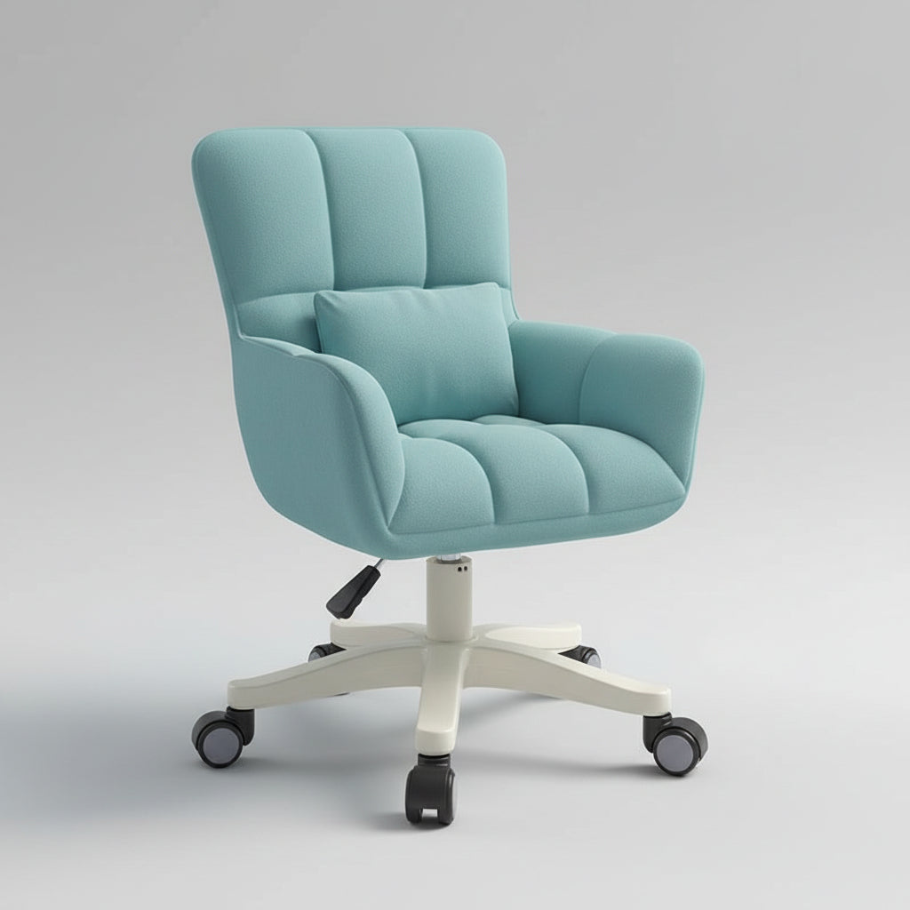 Dorm Chair Velvet Swivel Vanity Desk Chair Wheels Bedroom - Image 15