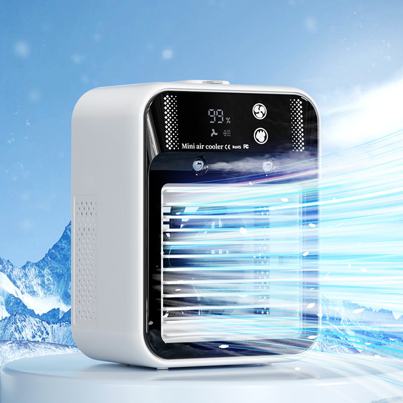 Portable Air Cooler USB Rechargeable Mini Mist Humidifier Personal Cooling Fan - Image 4
