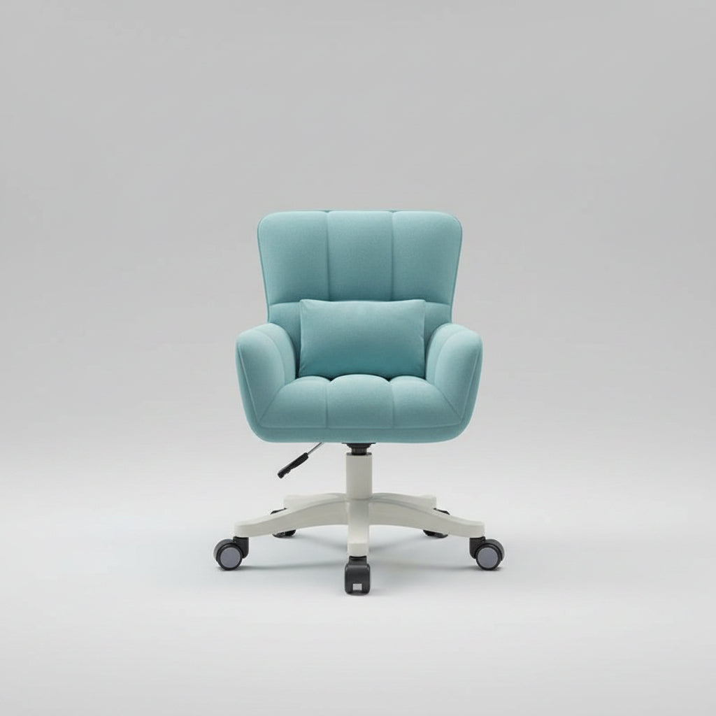 Dorm Chair Velvet Swivel Vanity Desk Chair Wheels Bedroom - Image 16
