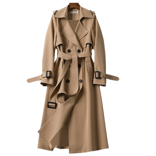 Retro Modern Long Trendy Trench Coat for Women