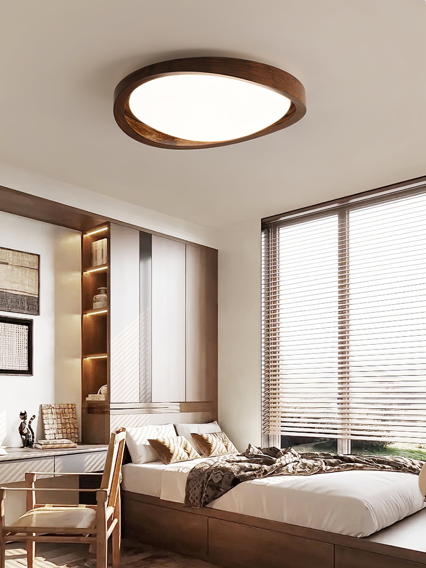 Walnut Curved Edge Ceiling Light - Image 9