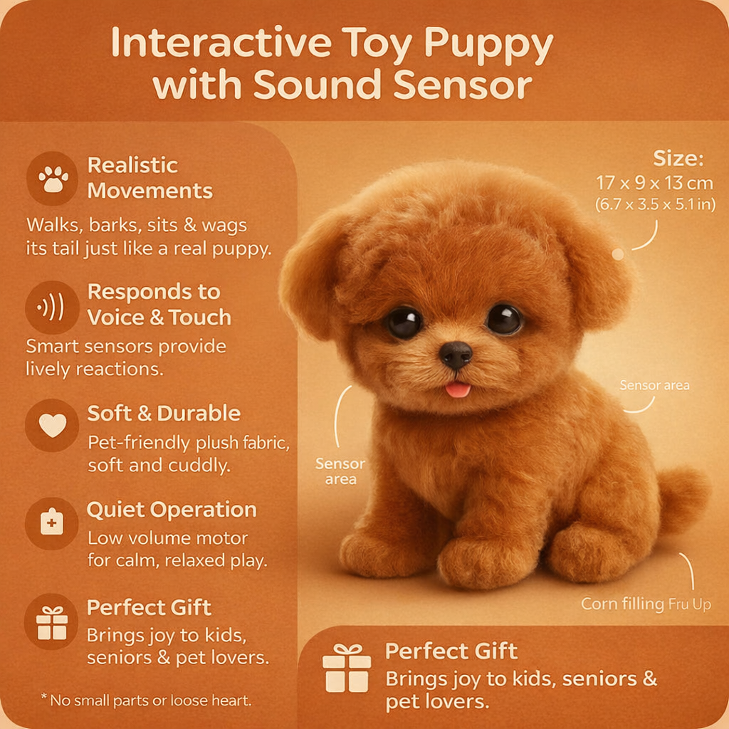 Interactive Plush Dog Toy Realistic Walking Barking Electronic Pet - Image 6