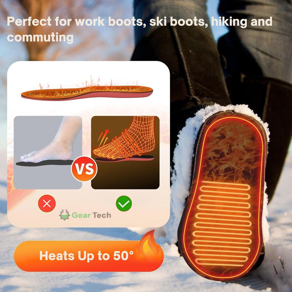 Rechargeable Electric Heated Insoles for Winter Boots – USB Powered