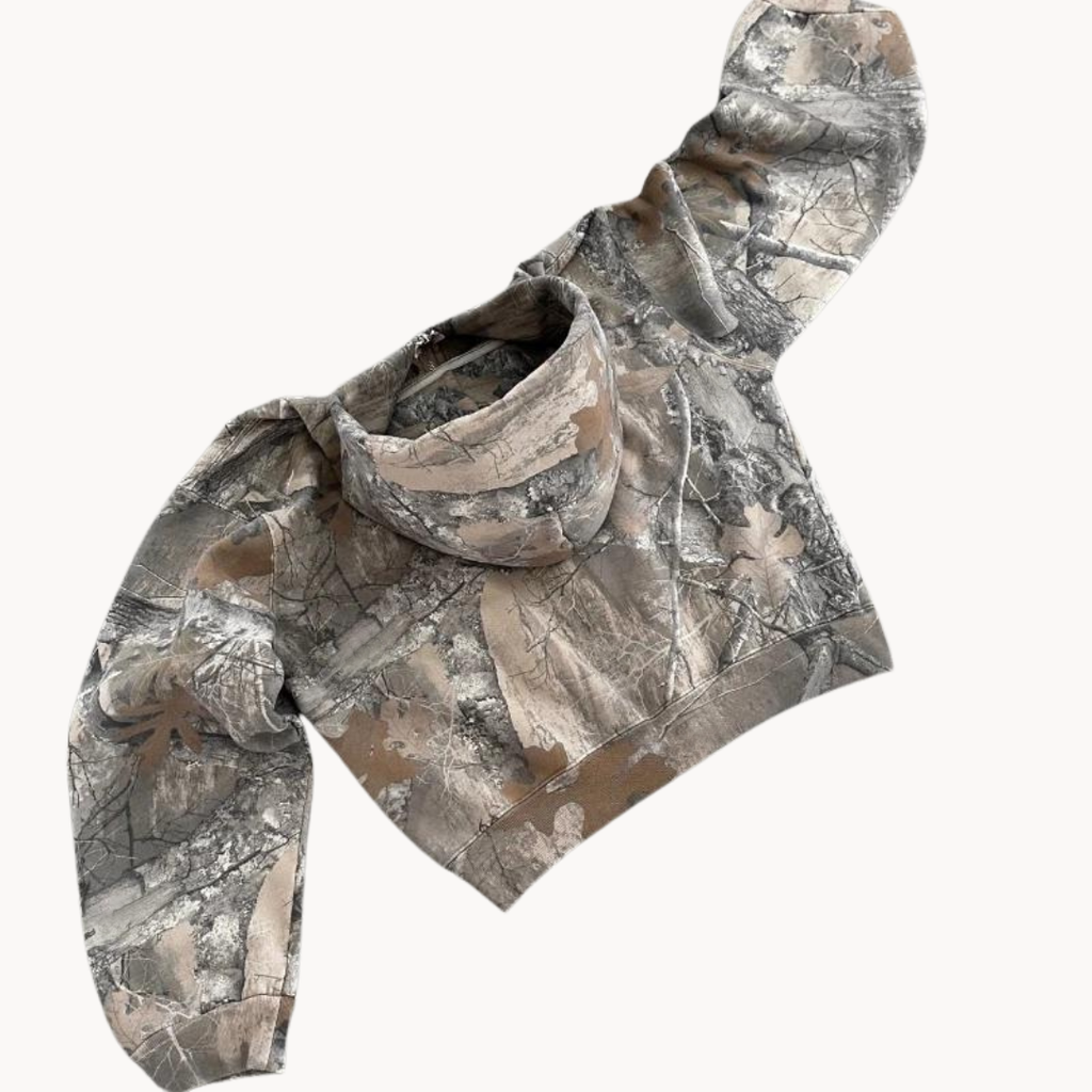 Women's Fashion Cropped Oversized Rugged Hoodie