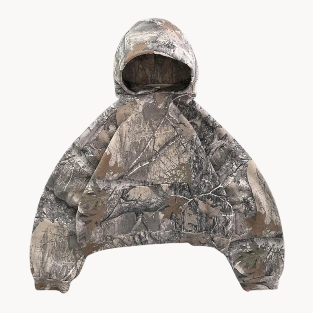 Women's Fashion Cropped Oversized Rugged Hoodie
